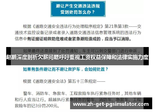 赵鹏深度剖析欠薪问题呼吁重视工资权益保障和法律实施力度 赵鹏深度剖析欠薪问题呼吁重视工资权益保障和法律实施力度